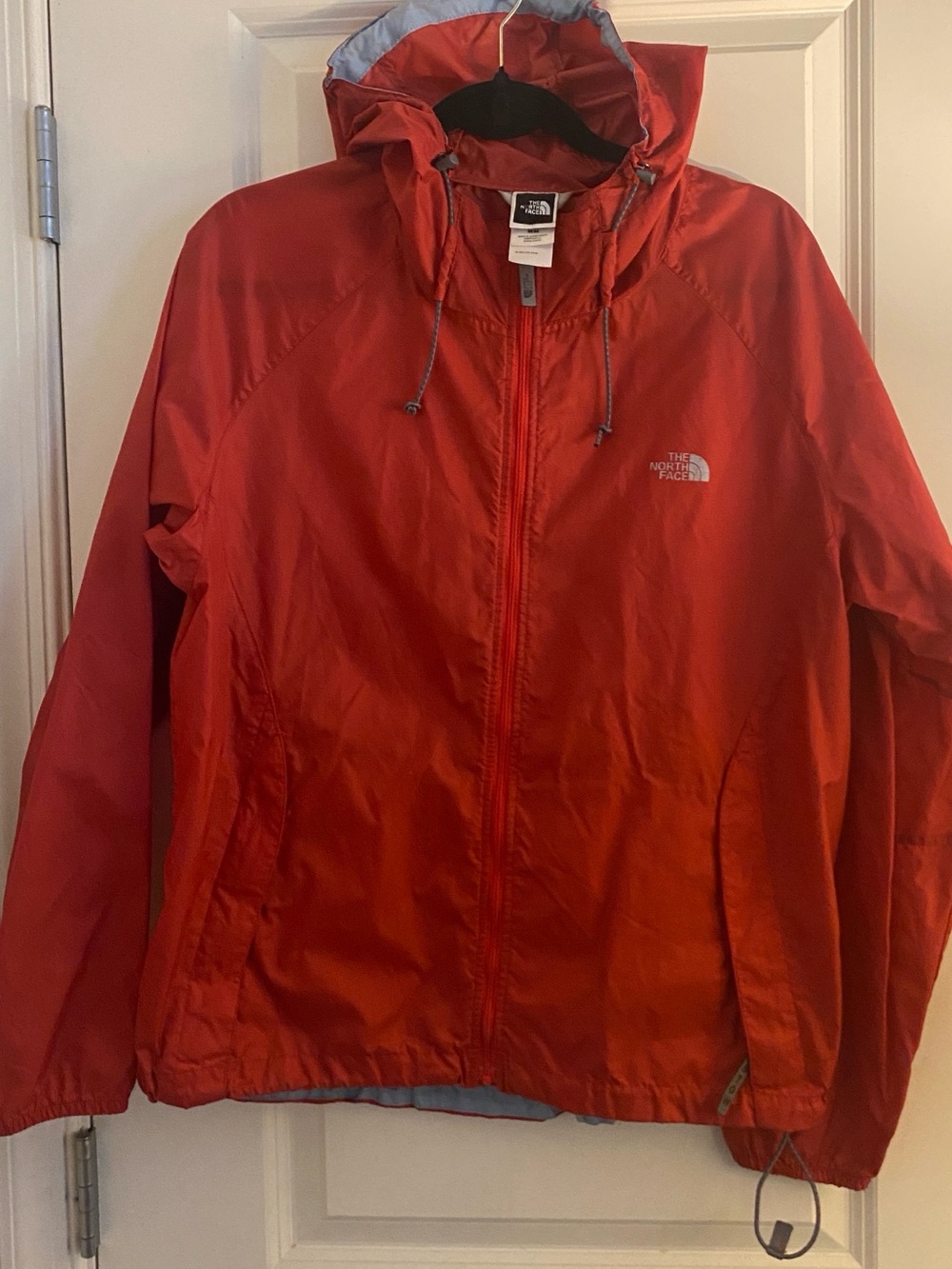 The North Face Women's Red Hooded Packable Shell Jacket